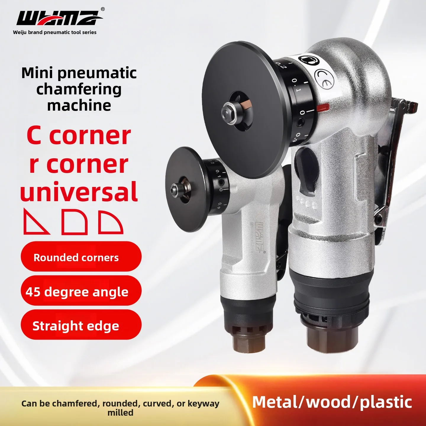 

Weima Mini Pneumatic Chamfering Machine 45-Degree C-Angle Small Woodworking Edge Sealing Chamfering Tool Arc Trimming Metal Edge Grinding Machine
