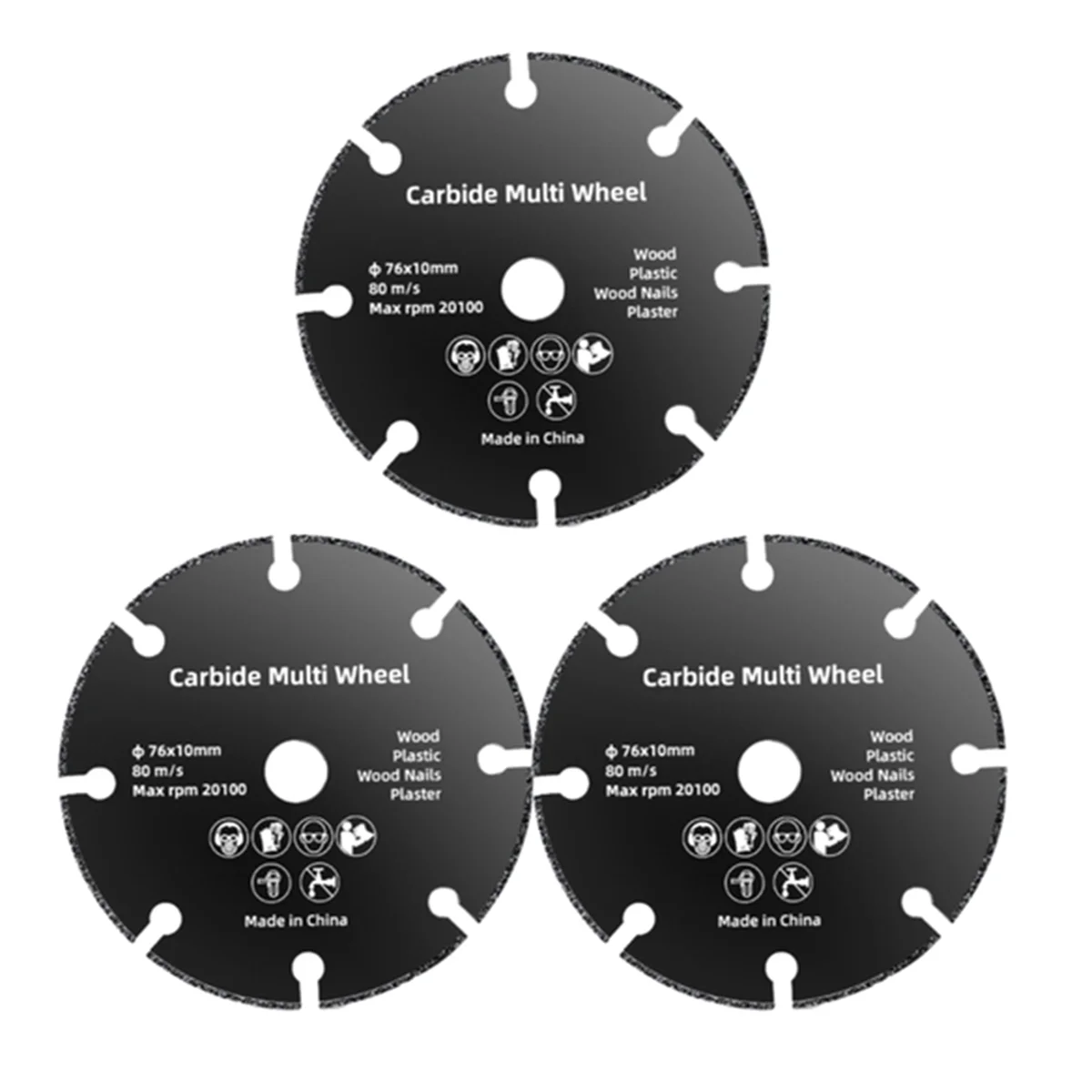 

76mm 3 inch Cutting Disc Circular Resin Grinding Wheel Saw Blade Steel Polishing Cutting Disc for Angle Grinder 3Pcs