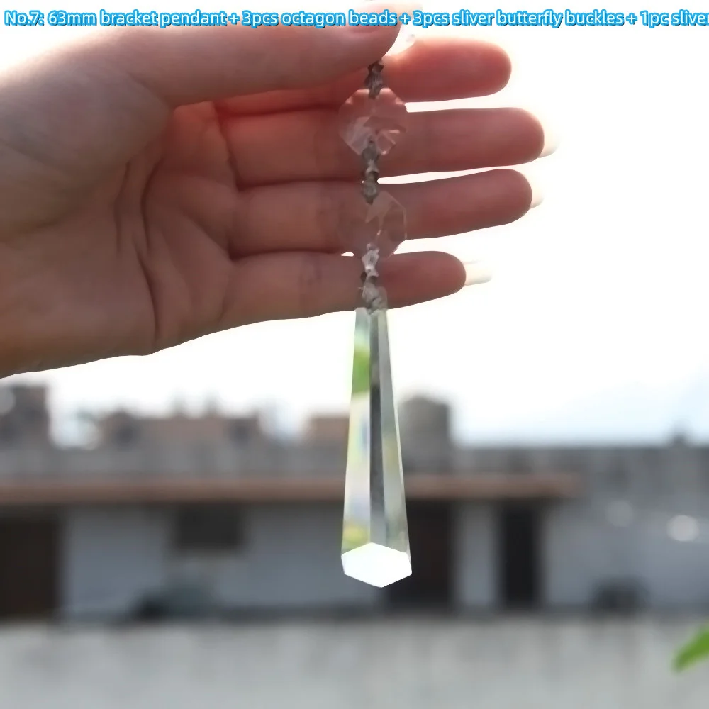 Crystal Bull-leg Shape Pendant Glass Refraction prism Chandelier Parts Sun Catcher for Home Wedding Curtain Lamp Decoration