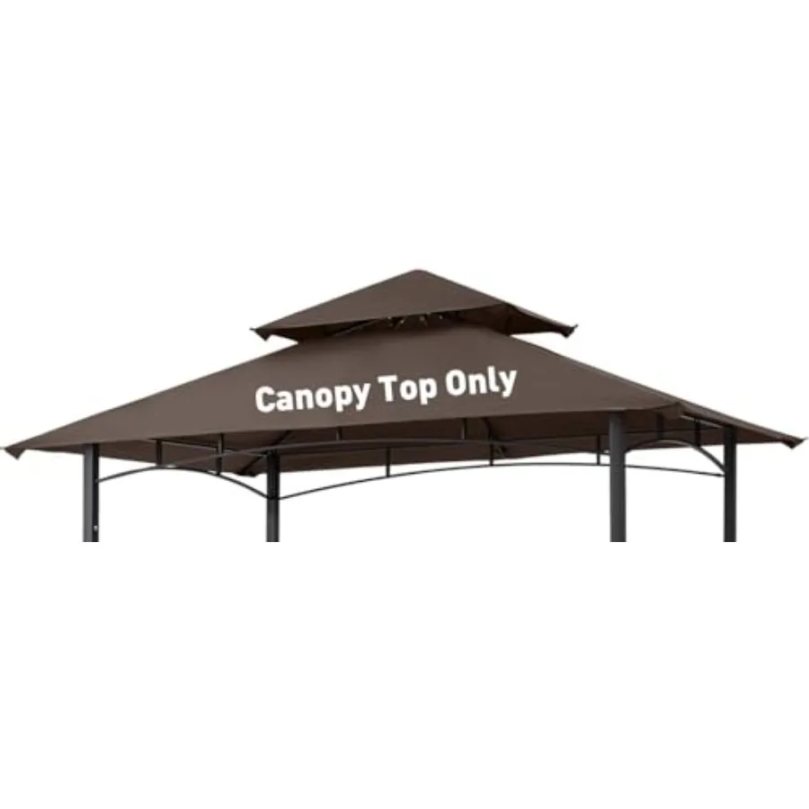 

Сменный навес для беседки-гриль 5' x 8' для уличной беседки-барбекю, двухуровневый, прочный, для защиты от солнца и дождя