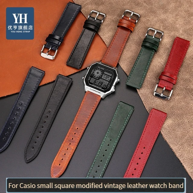 Genuine Leather Strap For Casio G Shock AE 1200WH 1300 1000 A159 A159 A158W A168 F91w AE1200 Men Retro Bracelet Watch Band AliExpress