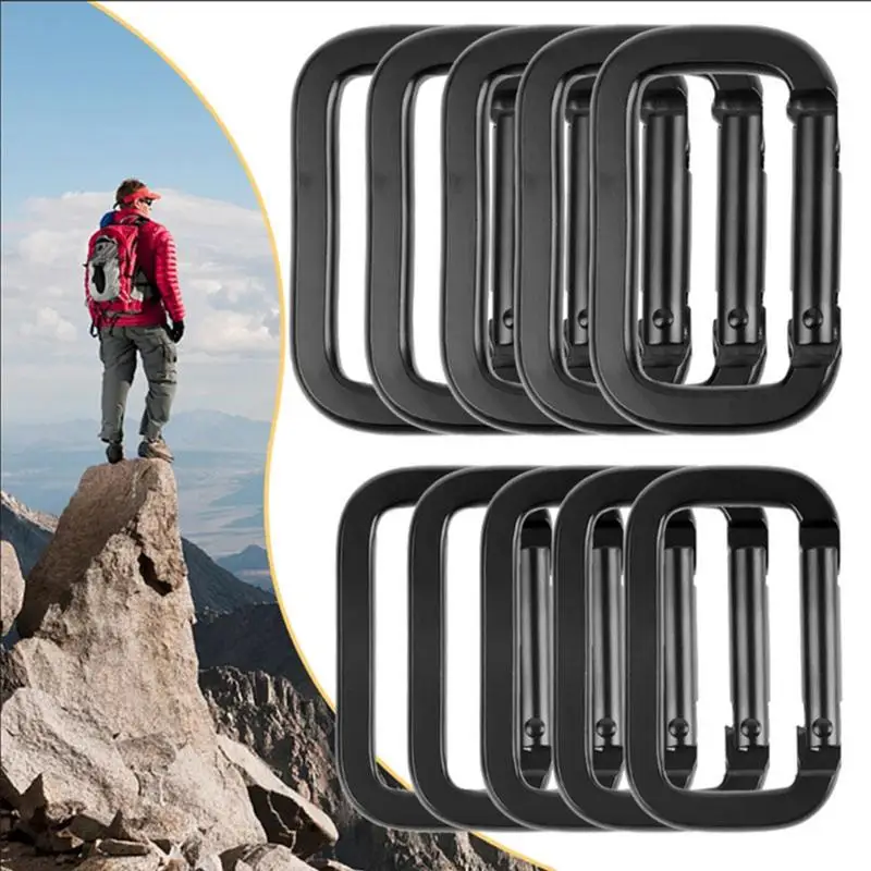 10PCS Carabiner Clip Aluminium Alloy Tourist Hooks Fishing Carbin Buckle Carabiner Key Holder Keychain Camping Karabiners