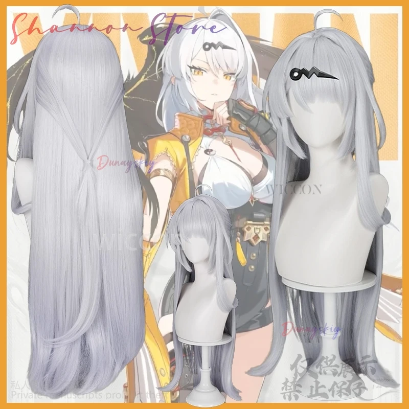 

Anime Game Zenless Zone Zero Cosplay Yixuan Silver Hair Synthetic Hair Haipin Long Wigs Halloween Party Cos платье