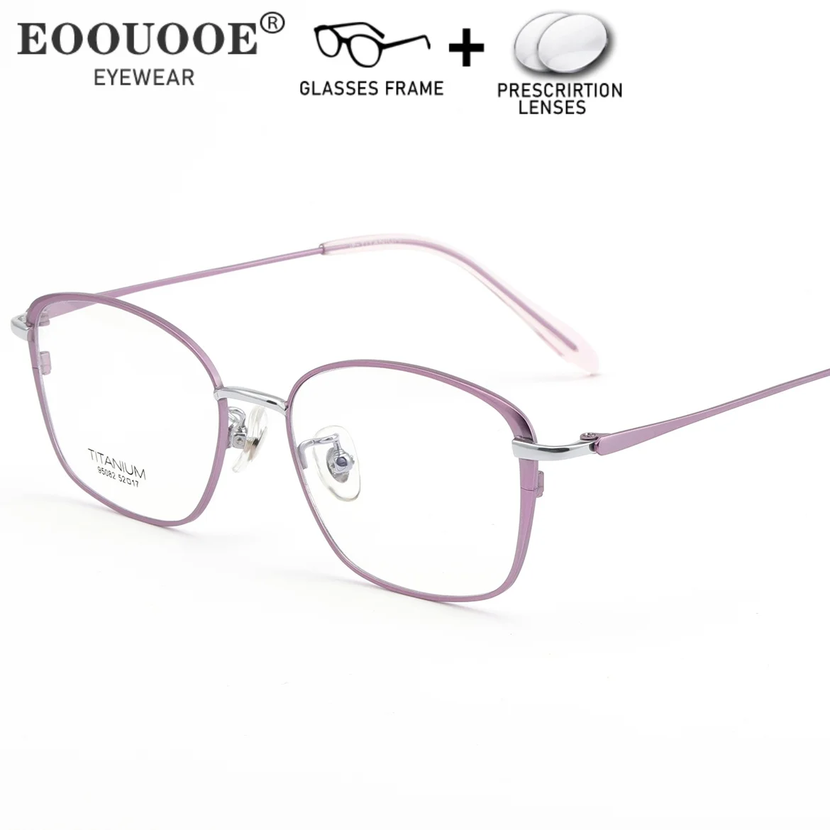 

NEW Purple Frame Women's Titanium Optical Glasses Prescription Lenses With Myopia Hyperopia Reading ADD Progressive UV Eyewear
