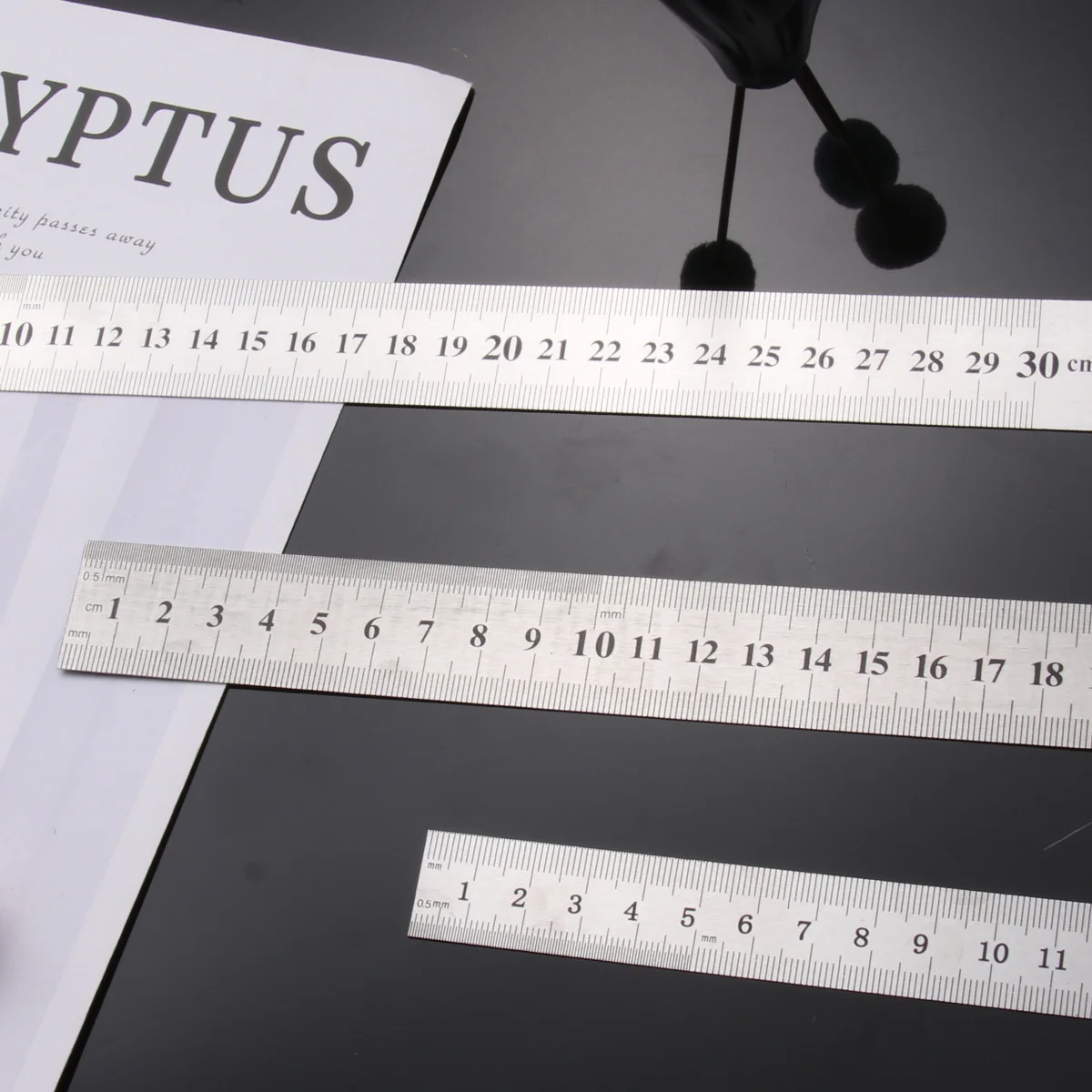 

6Pcs Stainless Ruler Wear Resistant 15cm 20cm 30cm Double Side Marking Home Office School Students Double Scale Measure