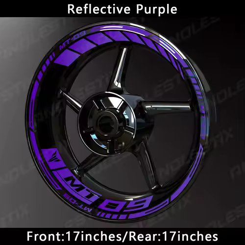 AnoleStix Reflective Motorcycle Wheel Sticker Hub Decal Rim Stripe Tape For YAMAHA MT-09 MT09 - Image 22