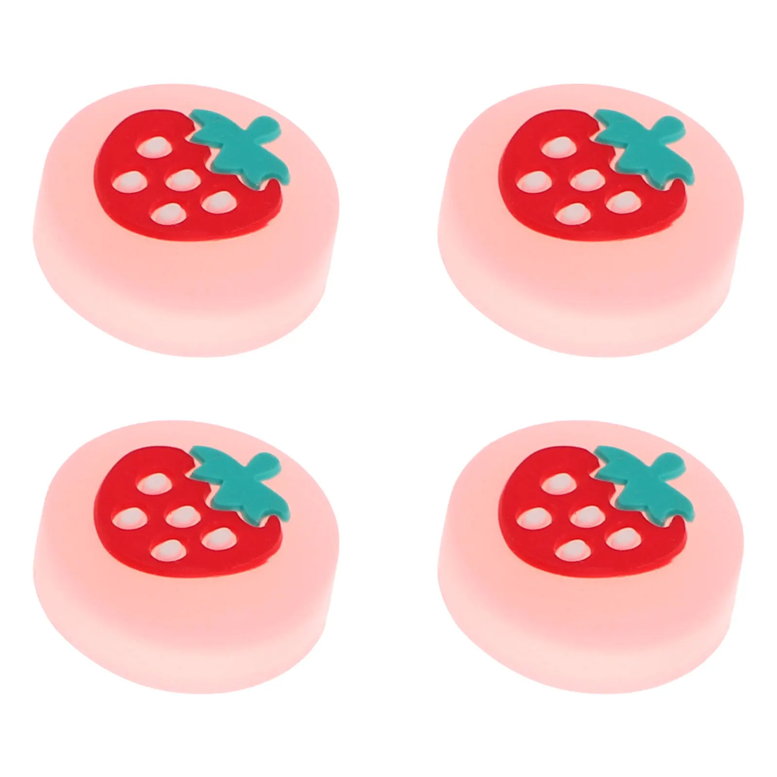 

4Pcs Glow in Dark Switch Thumbstick Grips Cute Fruit Design Joystick Caps Silicone Button Covers Gaming Accessories