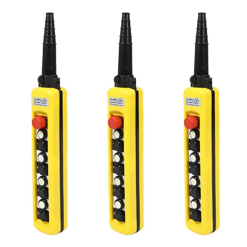 

3X XAC-A8913 8-Button Double-Speed Hoist Pendant Control Station With Emergency Stop Waterproof Anti-Squeeze Insulation