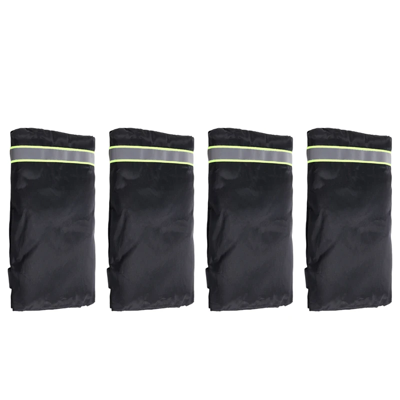 4 Uds. Cubiertas para grifos al aire libre para protección contra congelación de invierno 16X25CM cubierta aislante para babero de manguera más gruesa con tiras reflectantes