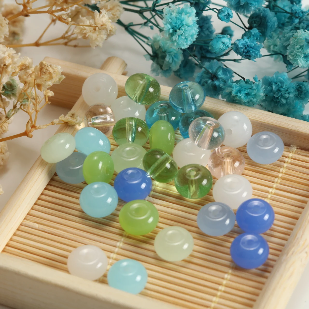 6x8mm Wheel Shaped Glass Beads Multi-Color 80-640Pcs Bulk Pack DIY Bracelet Necklace Beading Handcraft Material Supplies