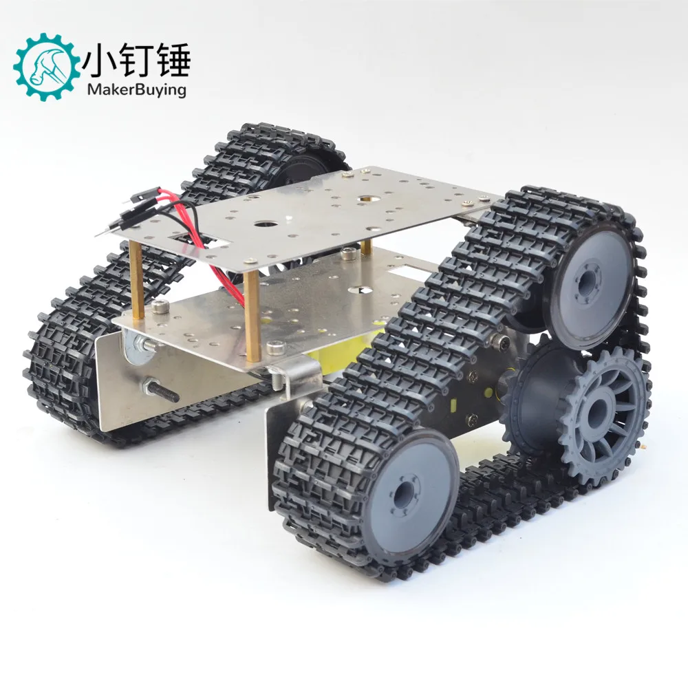 Stainless steel double-layer off-road SUV super economy tank chassis intelligent car track robot for arduino