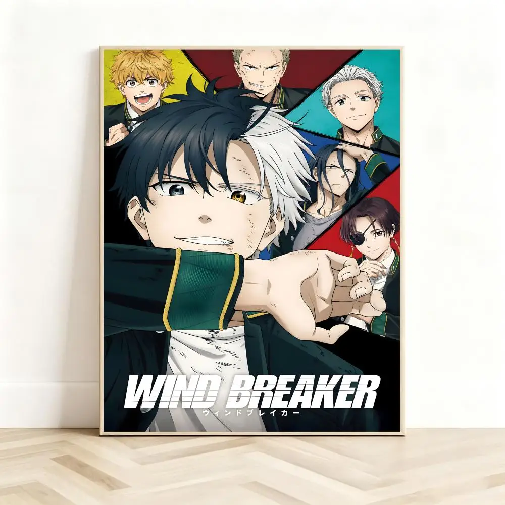 Dynamic Manhwa W-Wind Breaker Poster Classic Self-Adhesive PP Wall Sticker for Living Room Bar Decor Gift