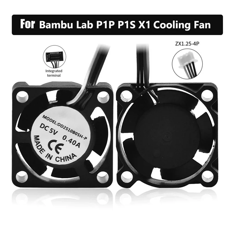 3D Printer Hot End Cooling Fan 18000 Rpm 2510 Axial Fan 5V 3D Printer Accessories 18000 Rpm For Bambu Lab