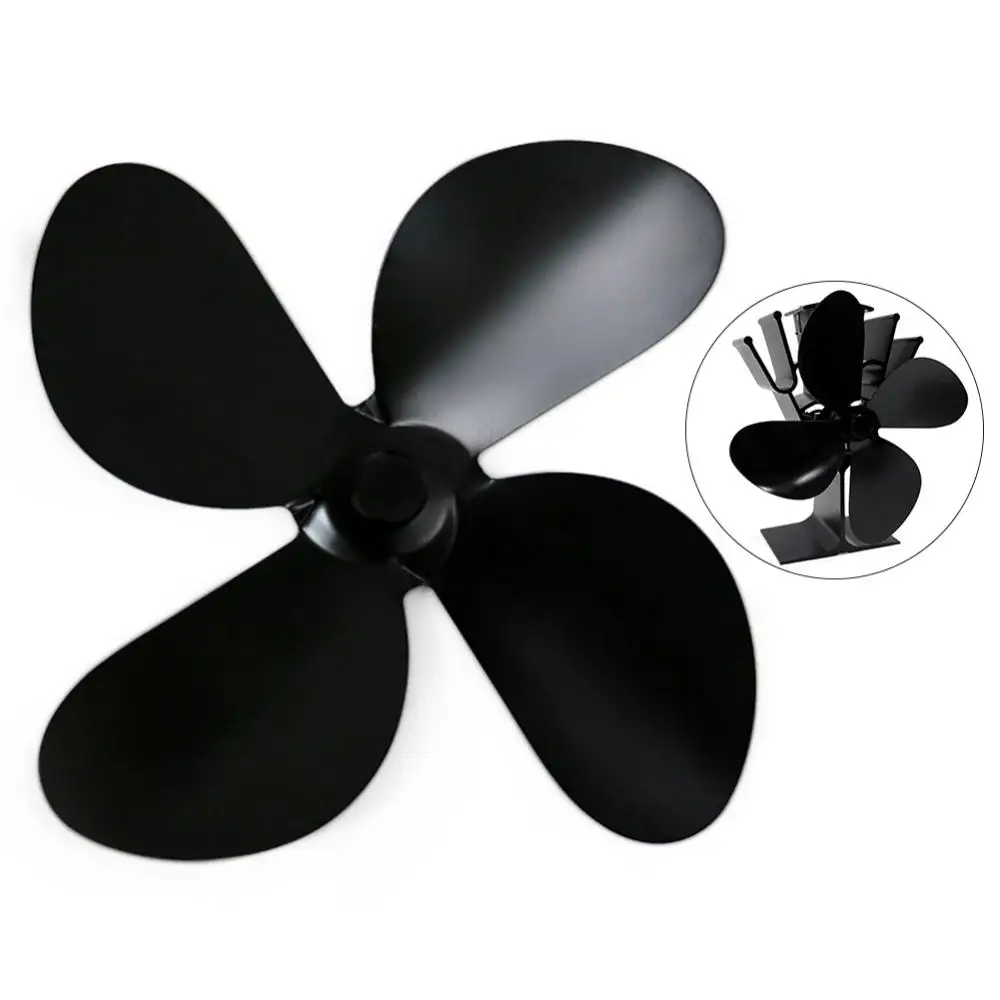 

Fireplace Stove Fan Airflow 4-Blade Heat Powered Stove Fan Blades Stove Fans Blades Gas Wood Log Burners Fireplace Fan Blade