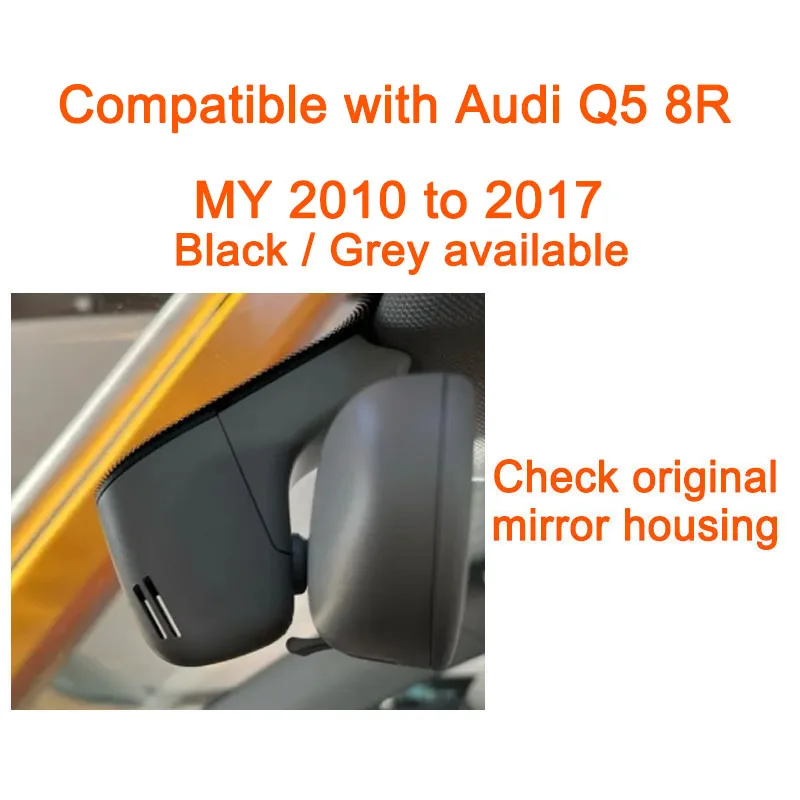 GRECOREAL 4K Dash Cam Voor en Achter 2160P WiFi Auto Dual Dashcam APP Controle Gemakkelijk te installeren Plug Play Compatibel met Audi Q5 8R