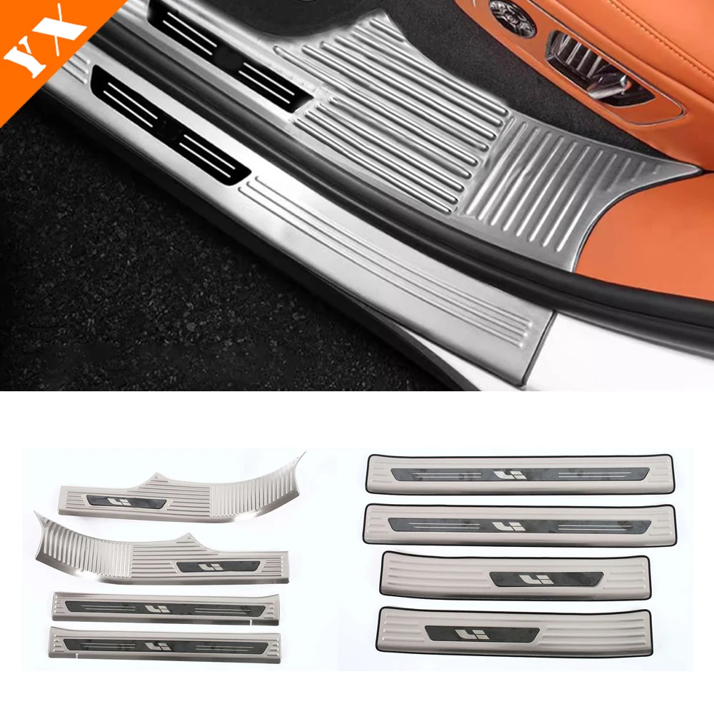 

For Li Xiang L6 Accessories 2024 2025 Stainless Black Silver Car Door Sill Scuff Trim Plate Welcome Protectors Guard Plat