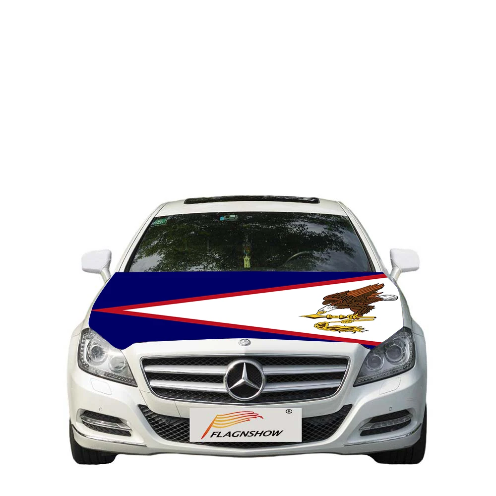 Flagnshow Free Size stretch fabric American Samoa Flag car cover
