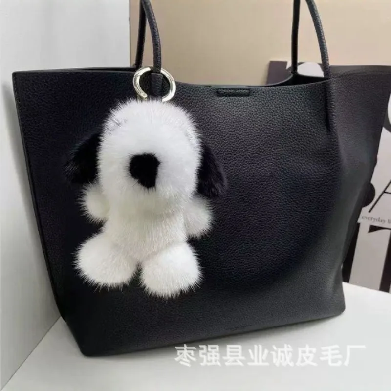 Miniso Новый Искусственный Норковый Мех Очаровательный Снупи Белый Щенок Плюшевая Подвеска Сумка Подвеска Универсальный Брелок - Идеальный Подарок