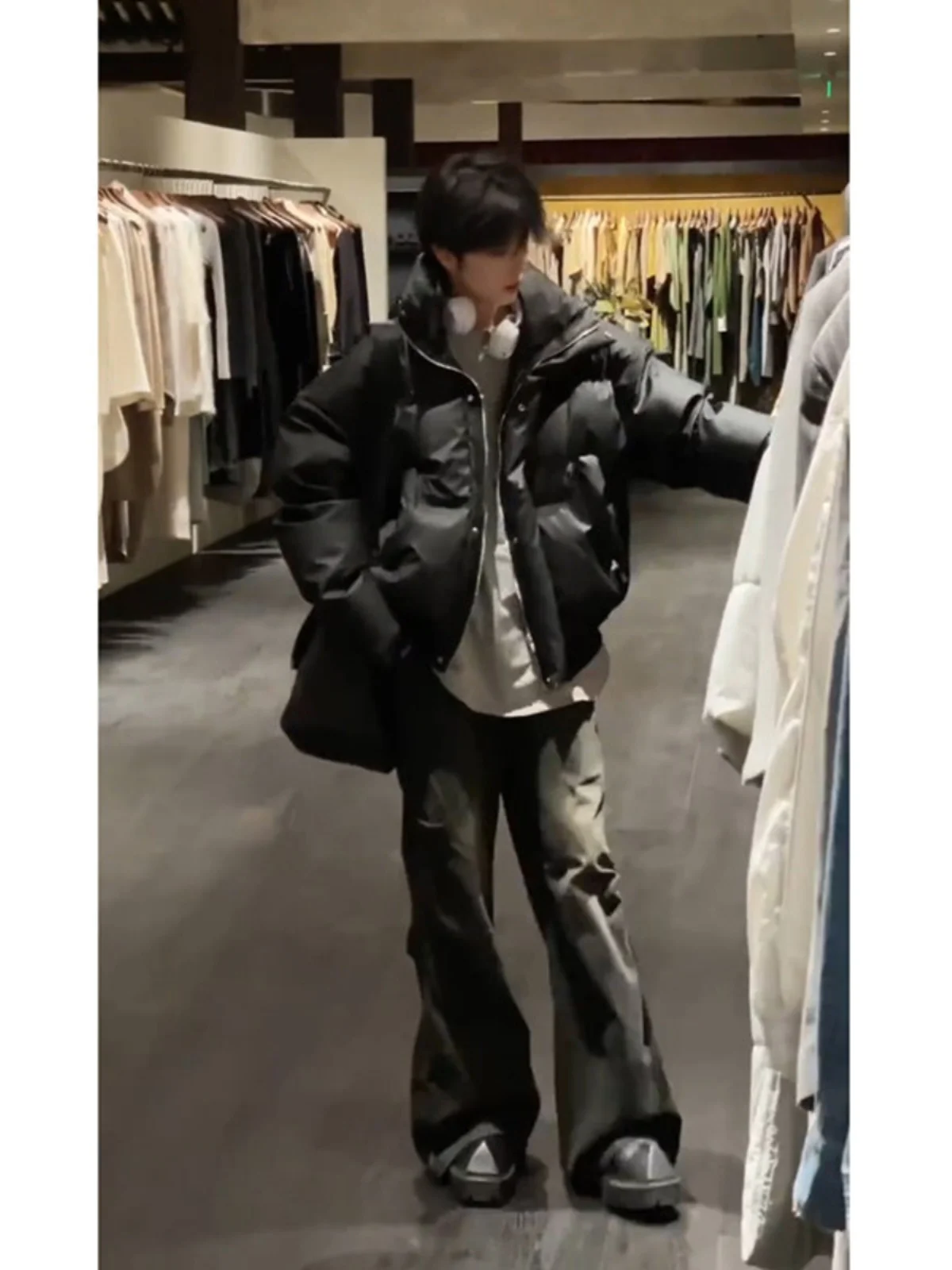 

Lightweight ort Bla down Jaet Men's Autumn Winter American Sle Bread Coat Trendy High-End Workwear Outerwear