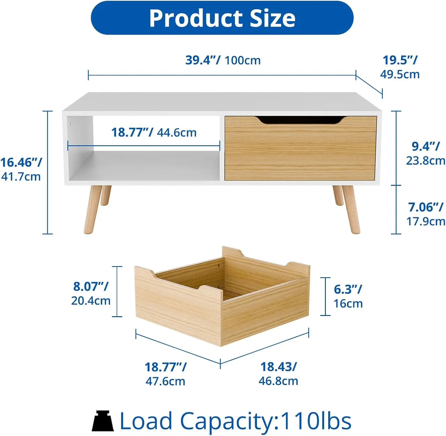 طاولة قهوة حديثة من كوزي كاسل، طاولة كوكتيل خشبية مع مساحة تخزين، طاولة مدخل بسيطة، طاولة قهوة حديثة في منتصف القرن f #2