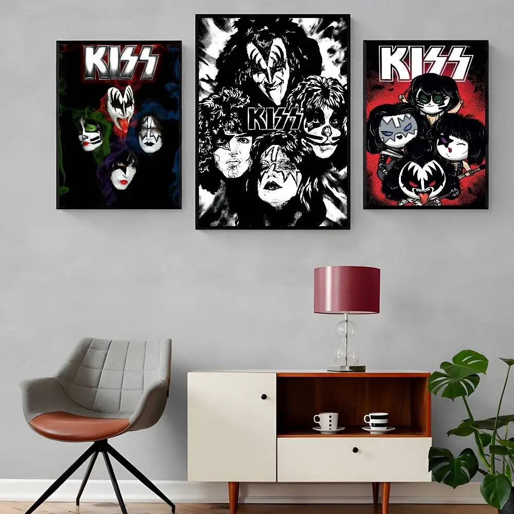 Vintage Heavy Metal Kiss Band Poster High Quality Print Waterproof Wall Art Sticker For Bar Living Room Decor Gift view 4