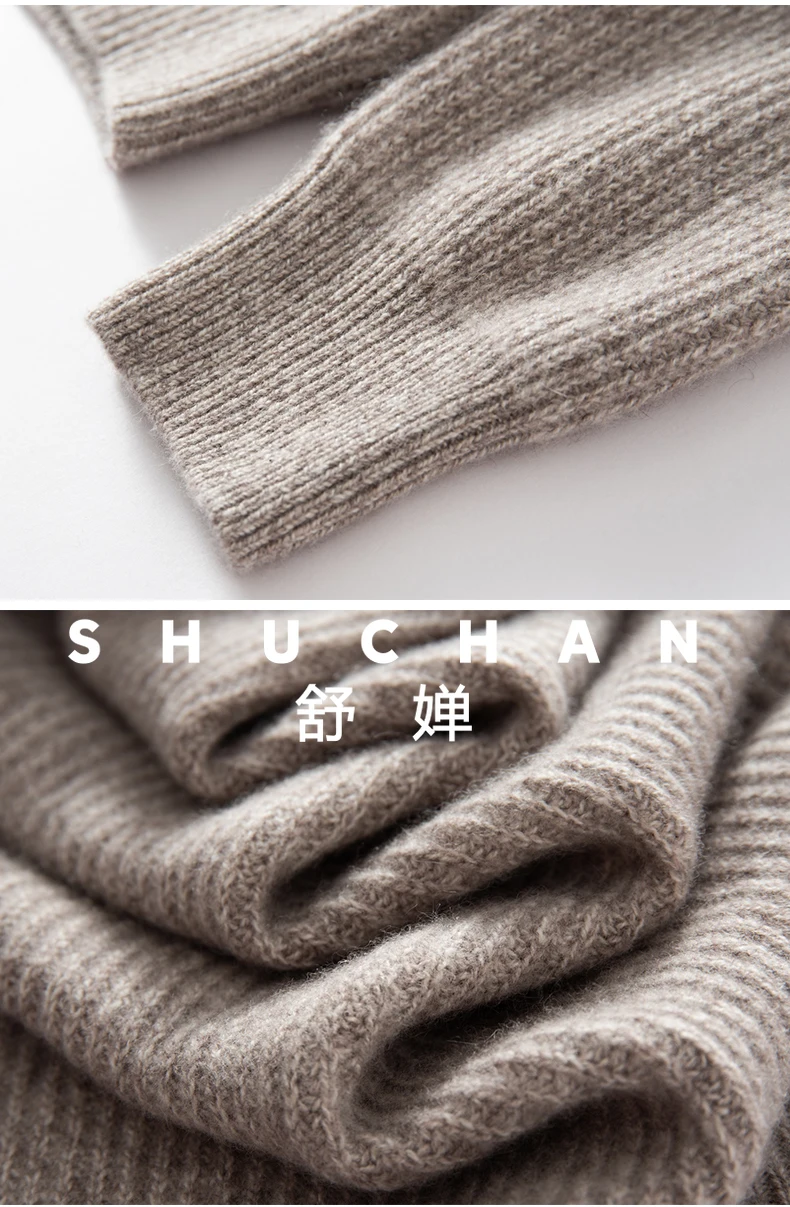 Losse wollen kasjmier trui van bloemgaren, verdikte trui met capuchon, 2025, herfst- en wintergebreide damestrui