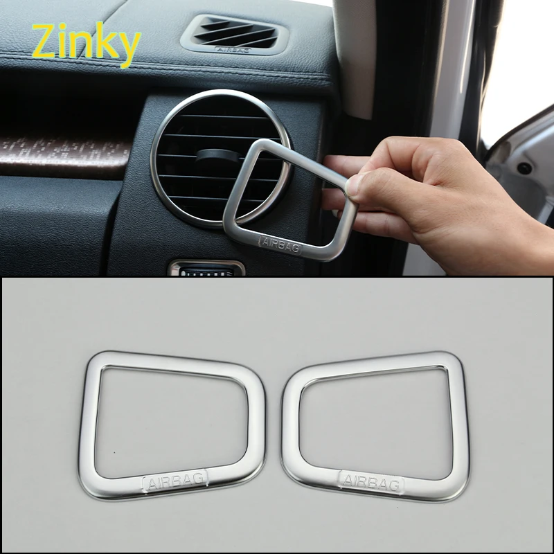 

2x ABS plastic Chrome Central Control Dashboard Air Outlet Trim Frame Sticker Fit for Land Rover Discovery 4 LR4 2010-2016