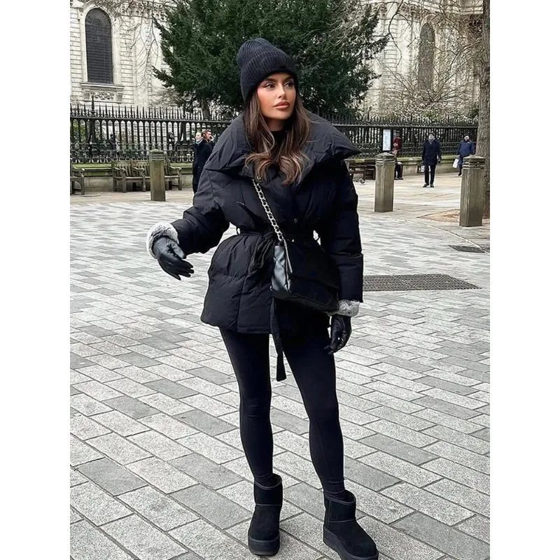 

Новые элегантные короткие женские куртки-пуховики однотонного цвета с воротником-стойкой, теплые, для уличной моды