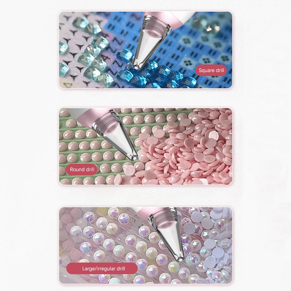 Electric Diamond-Painting Pen USB 3 Levels Portable Wireless Diamond-Art Vacuum Pen Diamond-Art pen Tool for Beginners DIY Craft