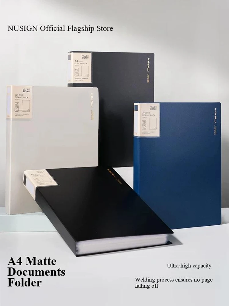 Deli Nusign NS190 NS191 NS192 A4 Matte Document Display Book with Inner Pockets for File Folders Office And School Supplies