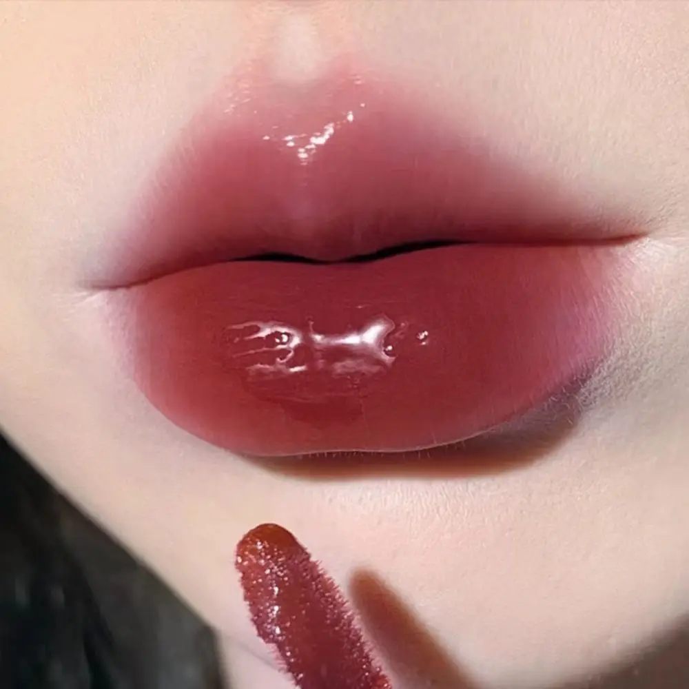 Transparent Nude Water Gloss Mirror Lip Gloss Non-stick Cup Long Lasting Crystal Jelly Lipstick Waterproof Sweatproof Lip Glaze