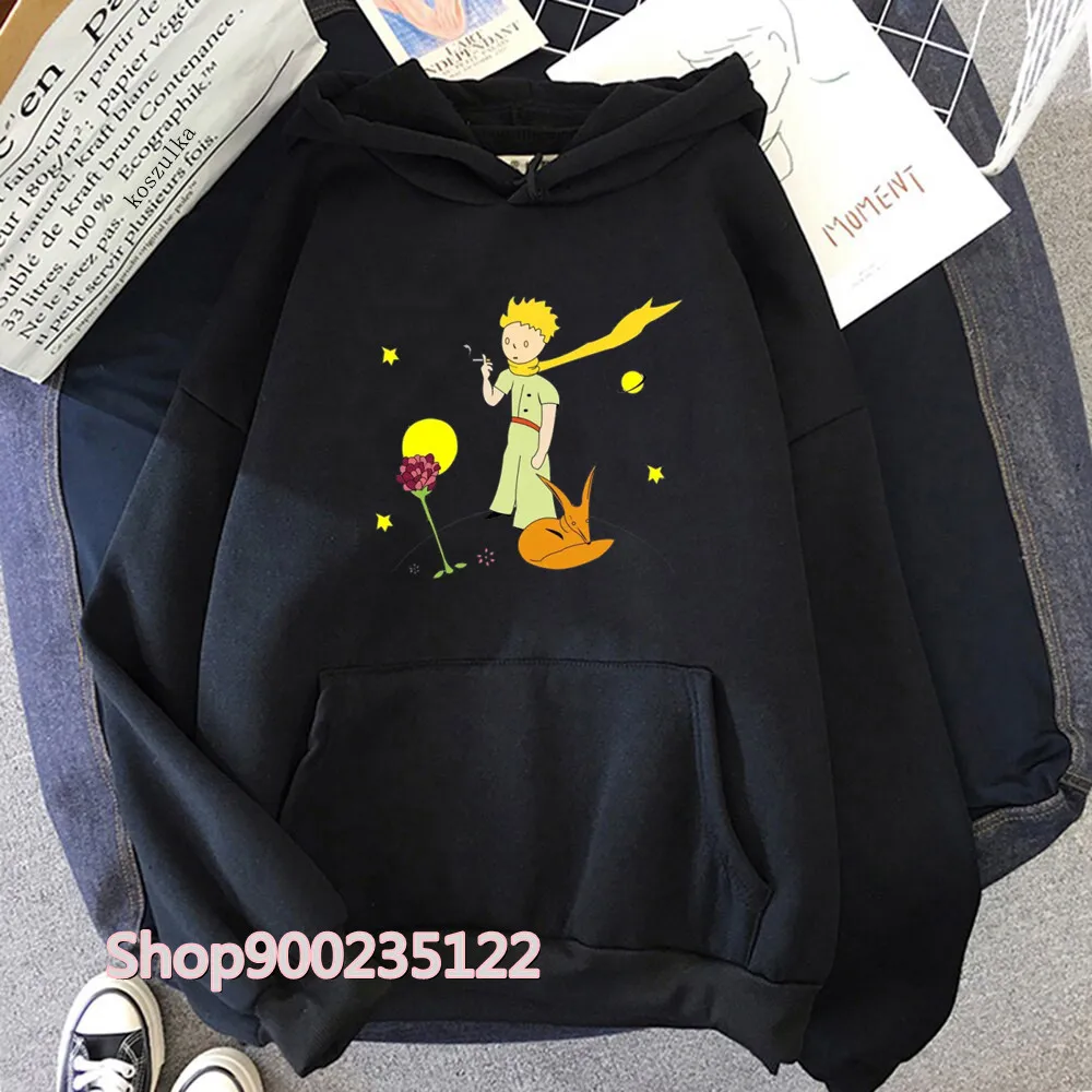 The Little Prince Women‘s Hoodies Le Petit Cartoon Hoodie Pullover Women Sweatshirts Fox Rose Graphic Winter Tops Clothing