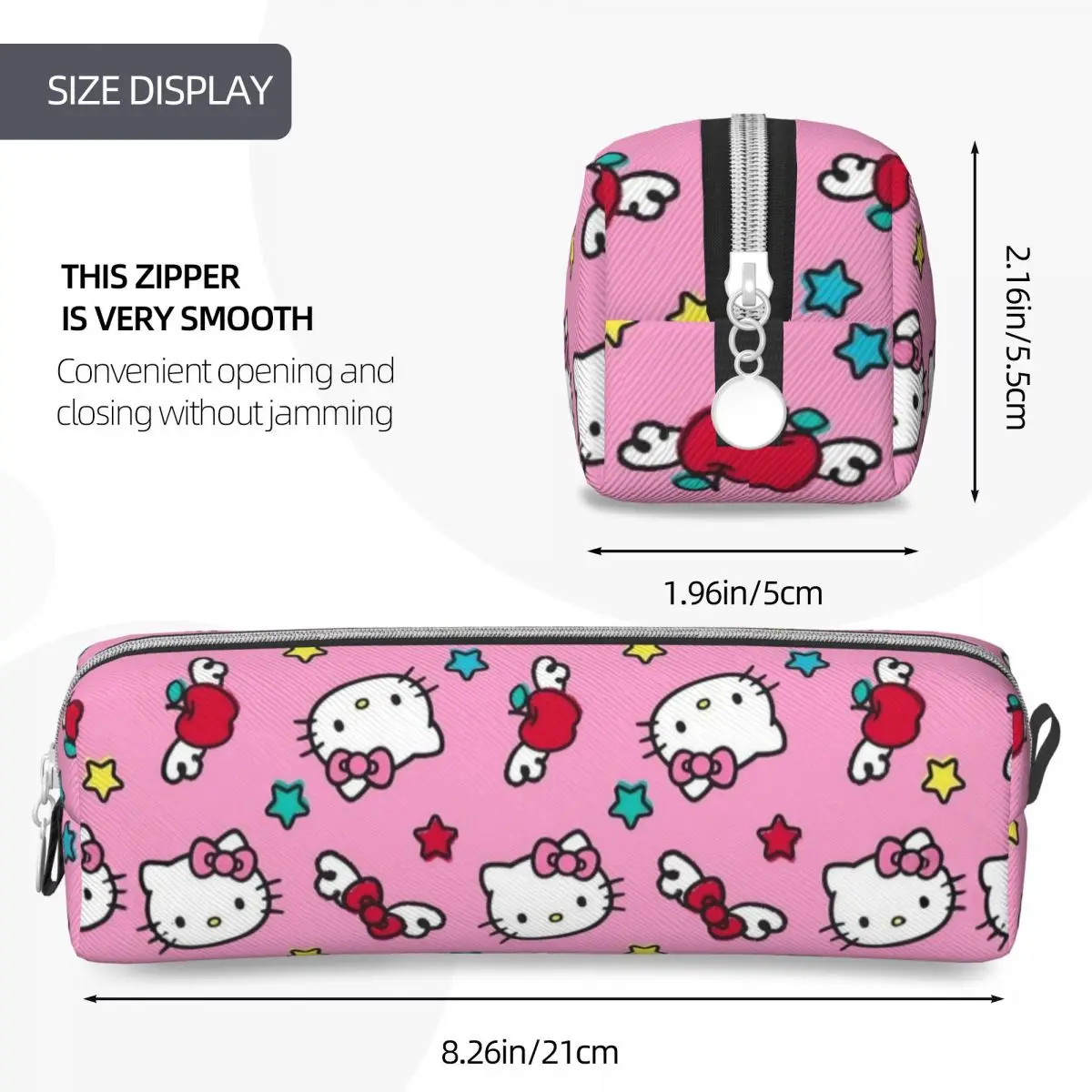 Imagem -04 - Lápis Rosa Hello Kitty dos Desenhos Animados Pen Box Bags Grande Bolsa Cosmética para Escritório de Armazenamento Menina e Menino Novo