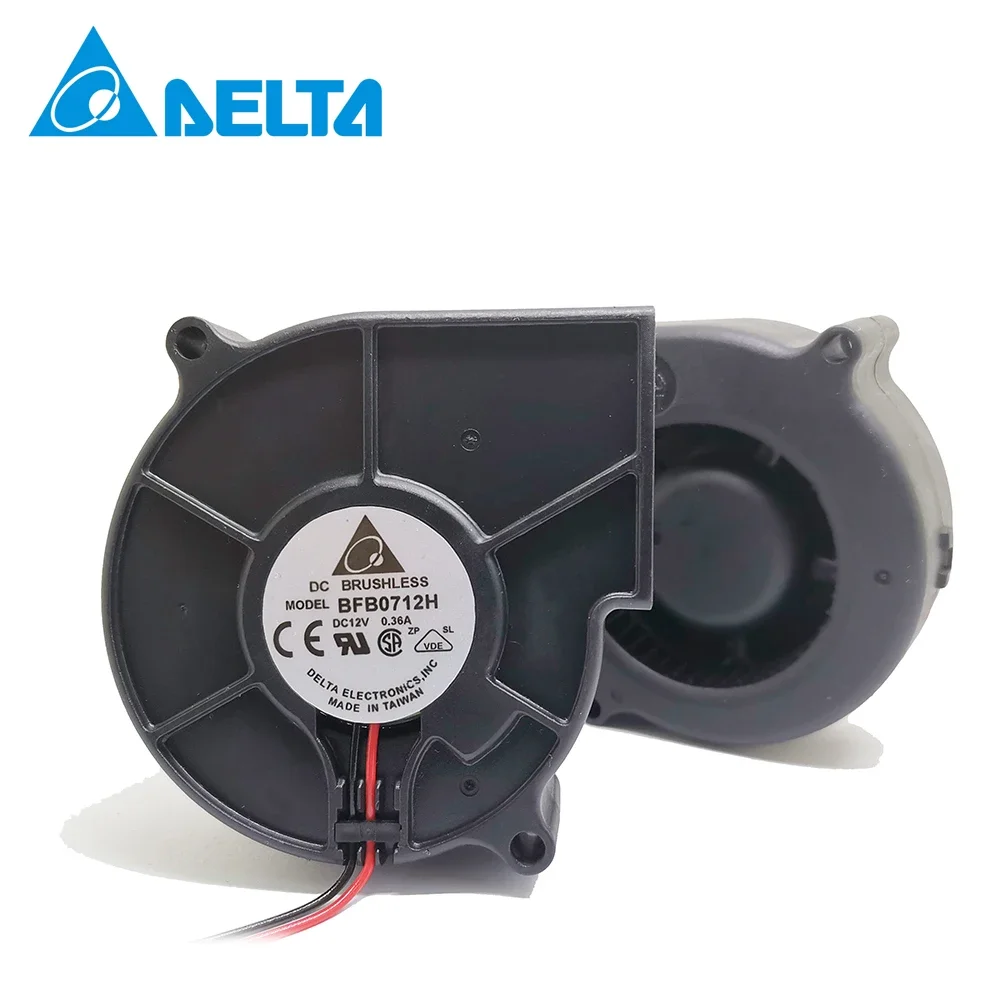 Original Delta BFB0712H 7530 75mm DC 12V 0.36A High Speed CFM Air Pressure Projector Blower Centrifugal Cooling Fan