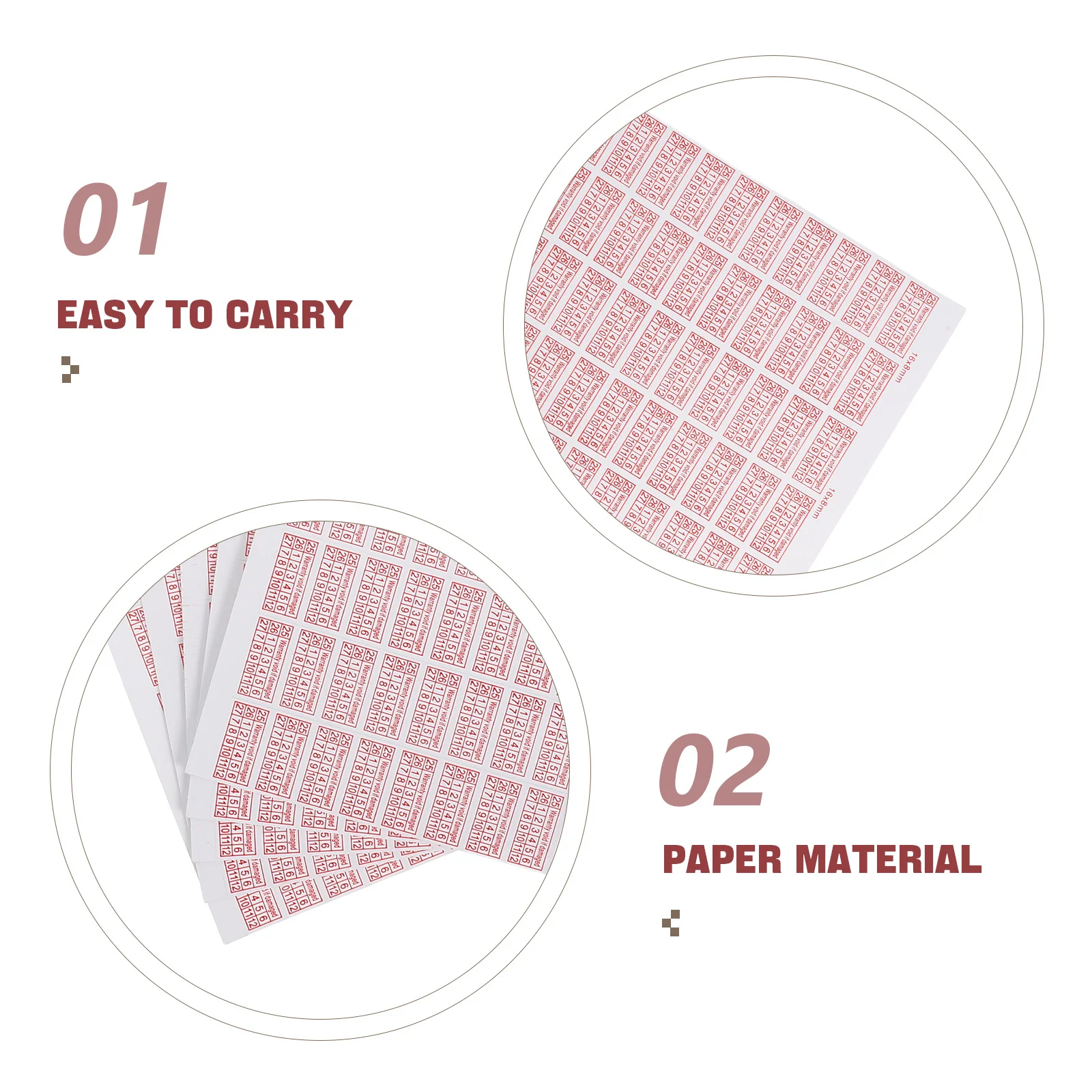 500 قطعة ملصق الضمان العبث واضح لاصق قوي لحماية المنتج تاريخ تسجيل Qc الموافقة الختم #4