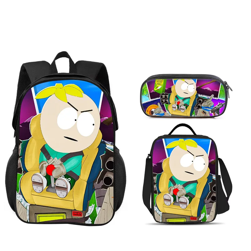 

Набор из 3 предметов South Park: рюкзак, пенал, сумка-холодильник. Прочный, модный, универсальный, с мультяшным дизайном. Отличный подарок на день рождения для мальчиков и девочек.