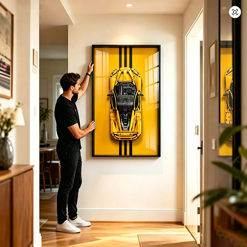 Wall‑Mounted Display Frame for LEGO 42172 McLaren P1 Supercar, Top‑View Wallboard, Adult Collectible Home Decor, Frame Only