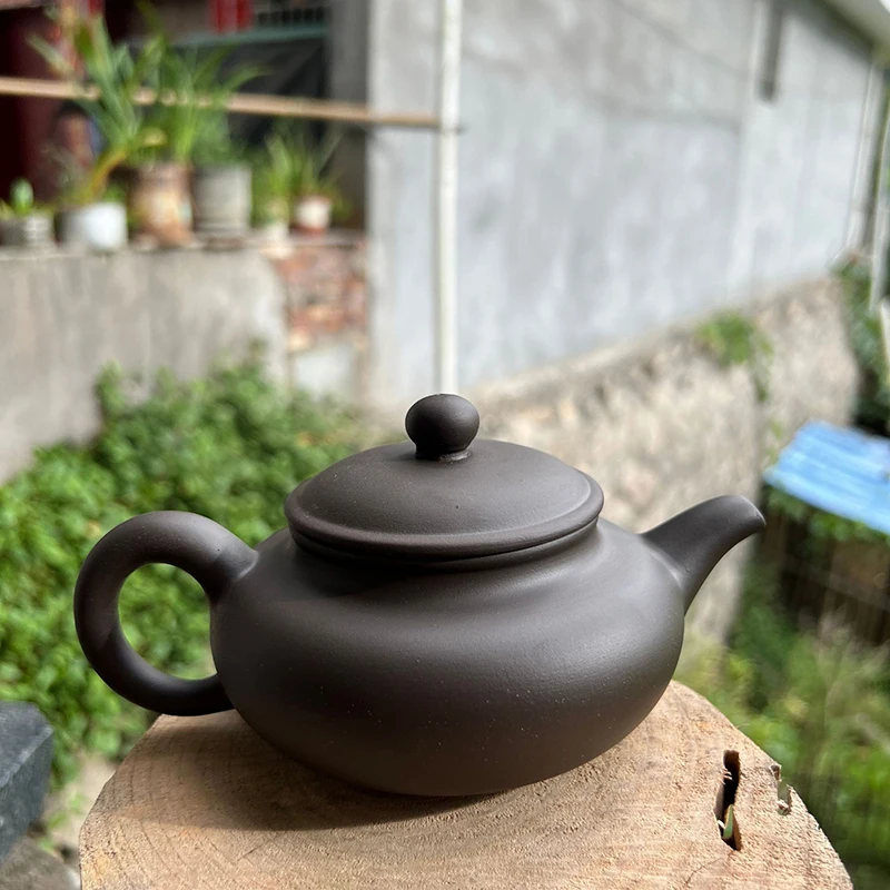 235ML Yixing Black Teapot Ball Hole Filter Kettle Archaize Teaware Drink Puer Tea Ceremony Supplies Drinkware Set