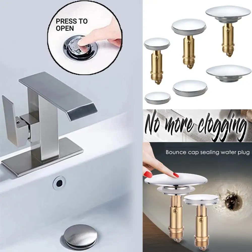 

Hot New Explosion-proof Universal Size Sink Drain Stopper Wash Basin Bounce Drain Filter Sink Drain Plug Push Up and Down