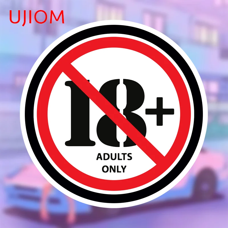 UJIOM Warning Adults Only Wall Sticker Practical 18+ Tips Logo Book Laptop Funny Waterproof Decals Suitable for Smooth Surfaces