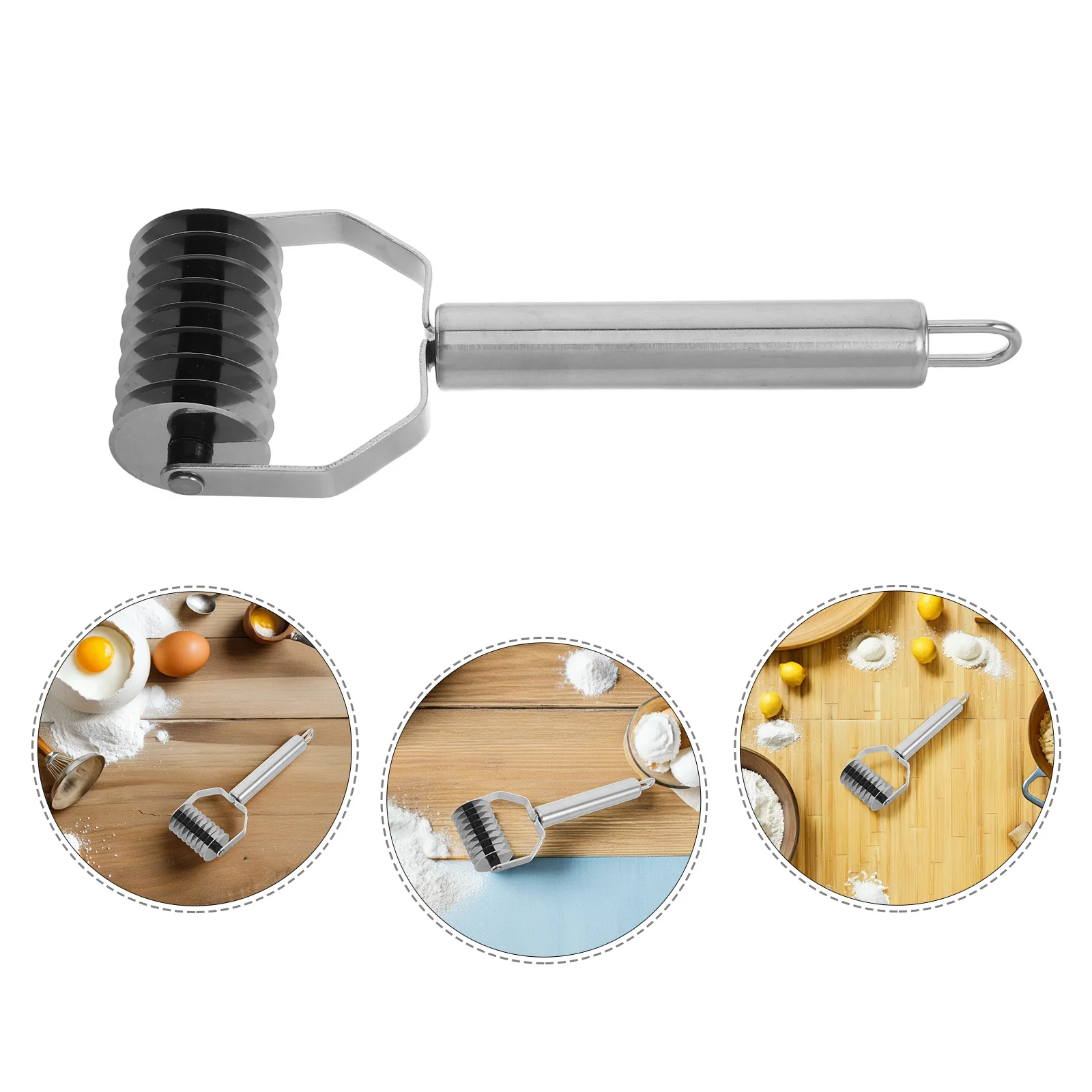 

Manual Noodle Cutter Stainless Steel Pasta Roller Compact Dough Docker Tool For Homemade Noodles Kitchen Baking Tools
