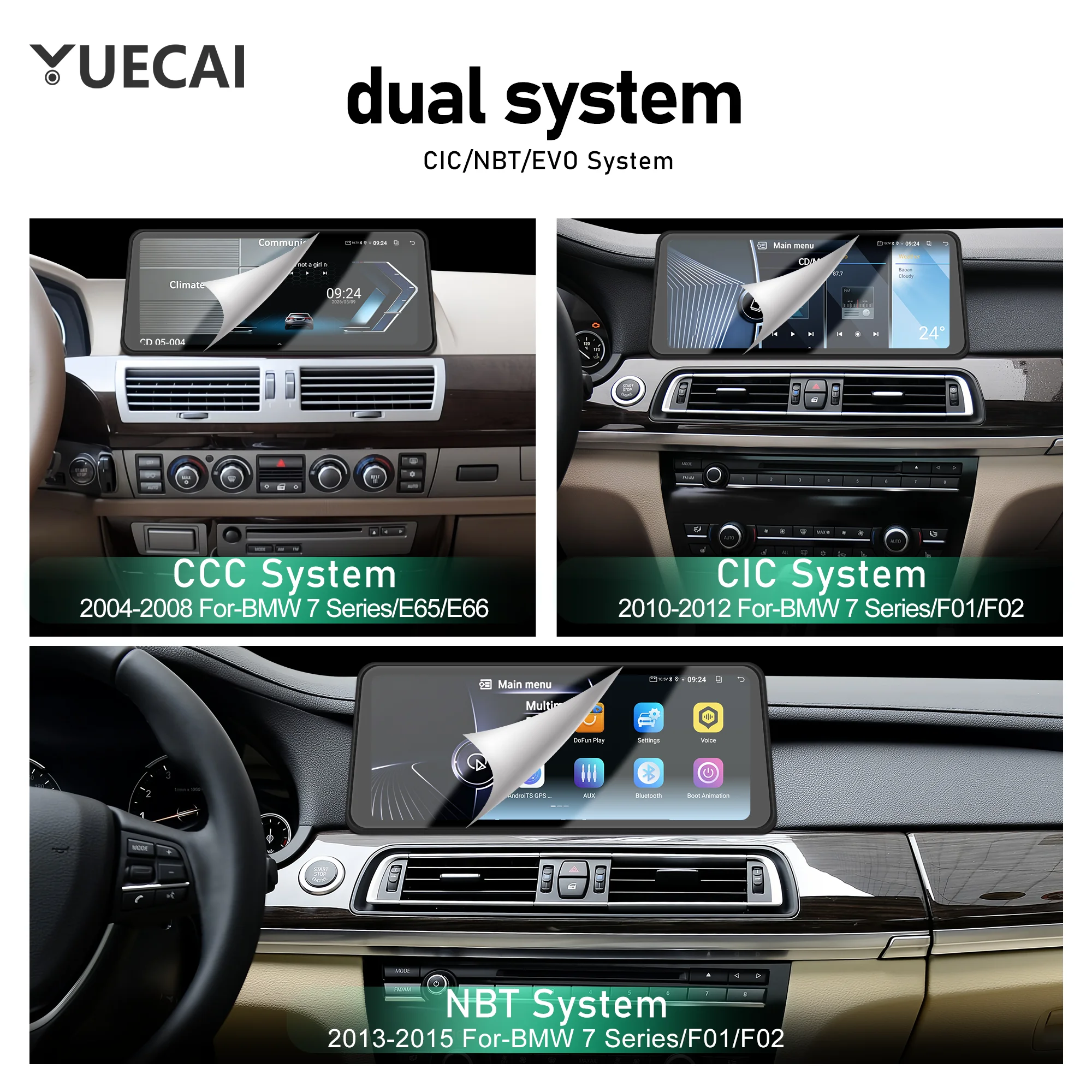 Suitable for BMW 7 Series Navigation F01 F02 CIC NBT Car Video Player Android System WiFi Carplay 2009-2017 Models Car Radio Wir