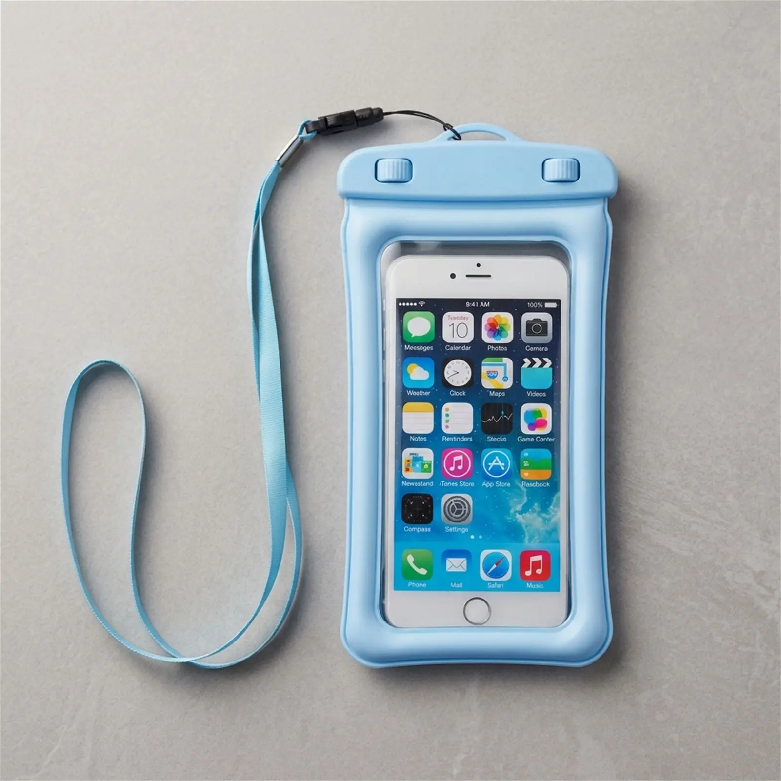 Blue Black Waterproof Phone Bag Transparent PVC Touch Screen Phone Organizer Swimming Snorkeling Beach Use for Men Women view 5