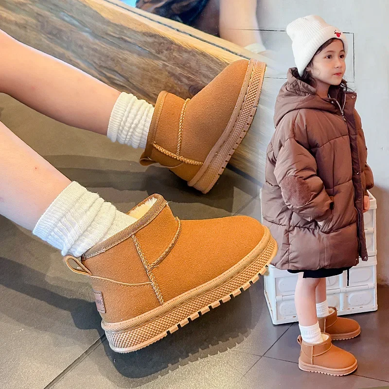 2024 Fashion Children Casual Shoes Girls Boys Cotton Snow Boots Warm Kids Boots Boy Winter Cotton Shoes Sneakers