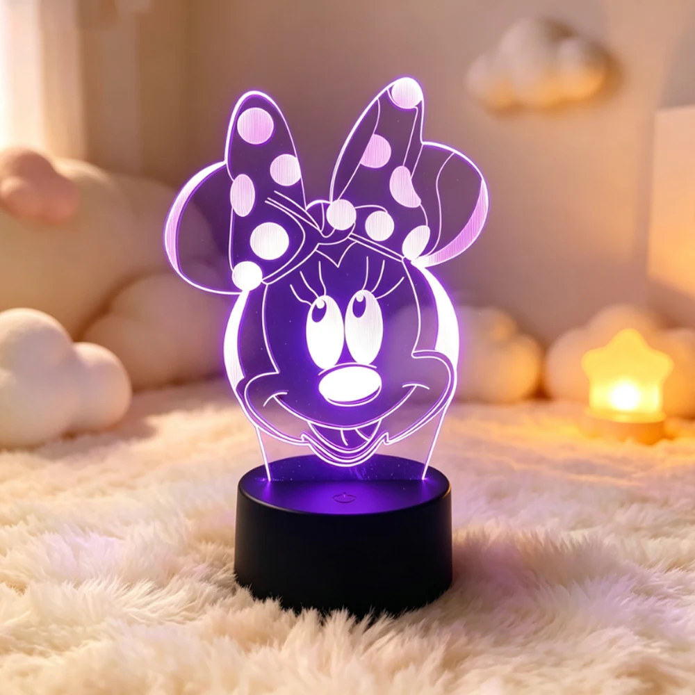 Cartoon Mouse Duck 3D LED Night Light 16/7 Color Changing Touch Control Desk Lamp Kids Bedroom Decor Birthday Gift for Children