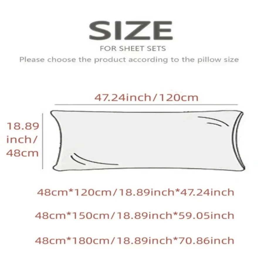 1PC One Long Pillowcase for Home Thickening, Without Pillow Core 120/150/180cm for Men/women/single/double Bed/couple Pillowcase