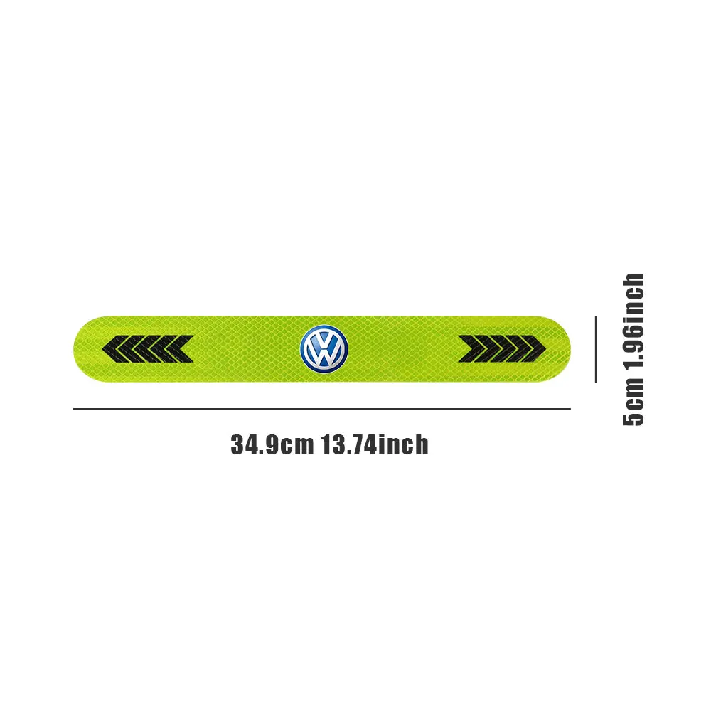 For Volkswagen VW Golf 4 6 7 Polo CC Passat B6 T5 Mk5 Tiguan Car Exterior Safety Warning Mark Car Emblem Reflective Tape Sticker