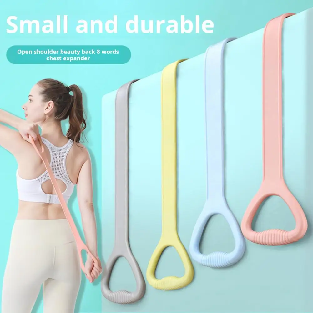 42cm Figure 8 Fitness Resistance Band With Anti-slip Handle Portable Men Women Arm Shoulder Stretch Strength Training Exercise