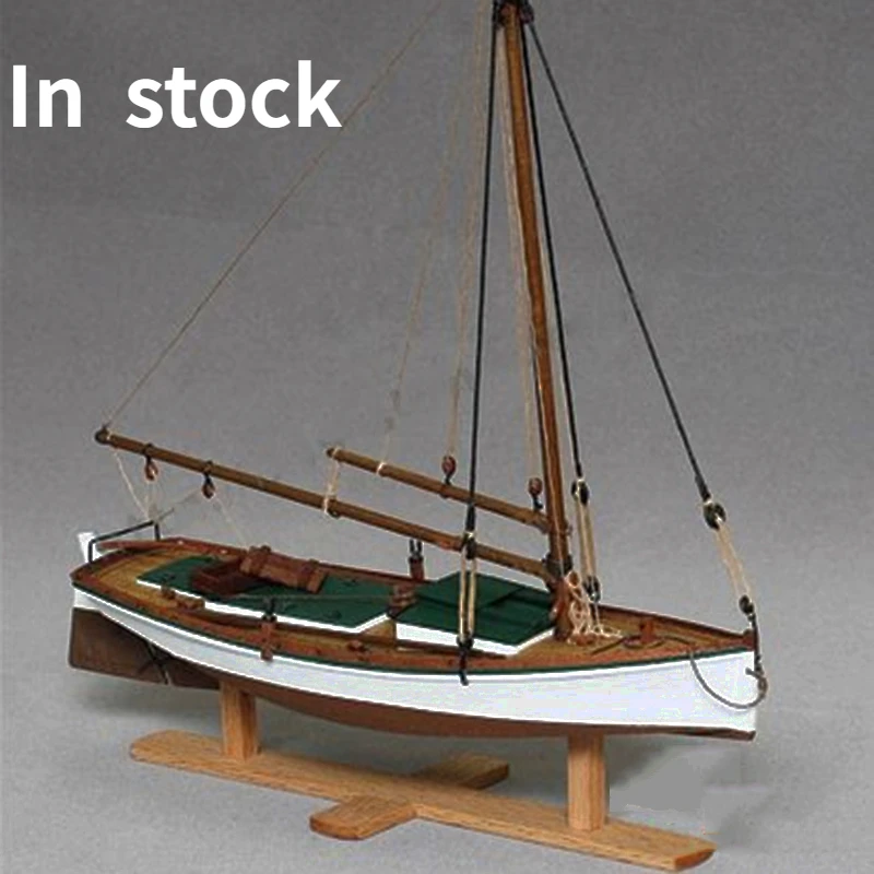 1/35 FLATTLE Wooden Boat Model DIY Handmade Fishing Boat Model Kit Assembly Toys Boy Gift