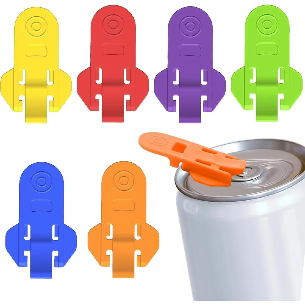 10 Pack Soda Can Opener (5 Sets), Colorful Plastic Beverage Can Tab Lifter, Safe Easy Pull Tab Opener Tool for Beer Coke Soda Pop Cans, Prevent Sharp Metal Cut Hands for Adults Kids Elderly